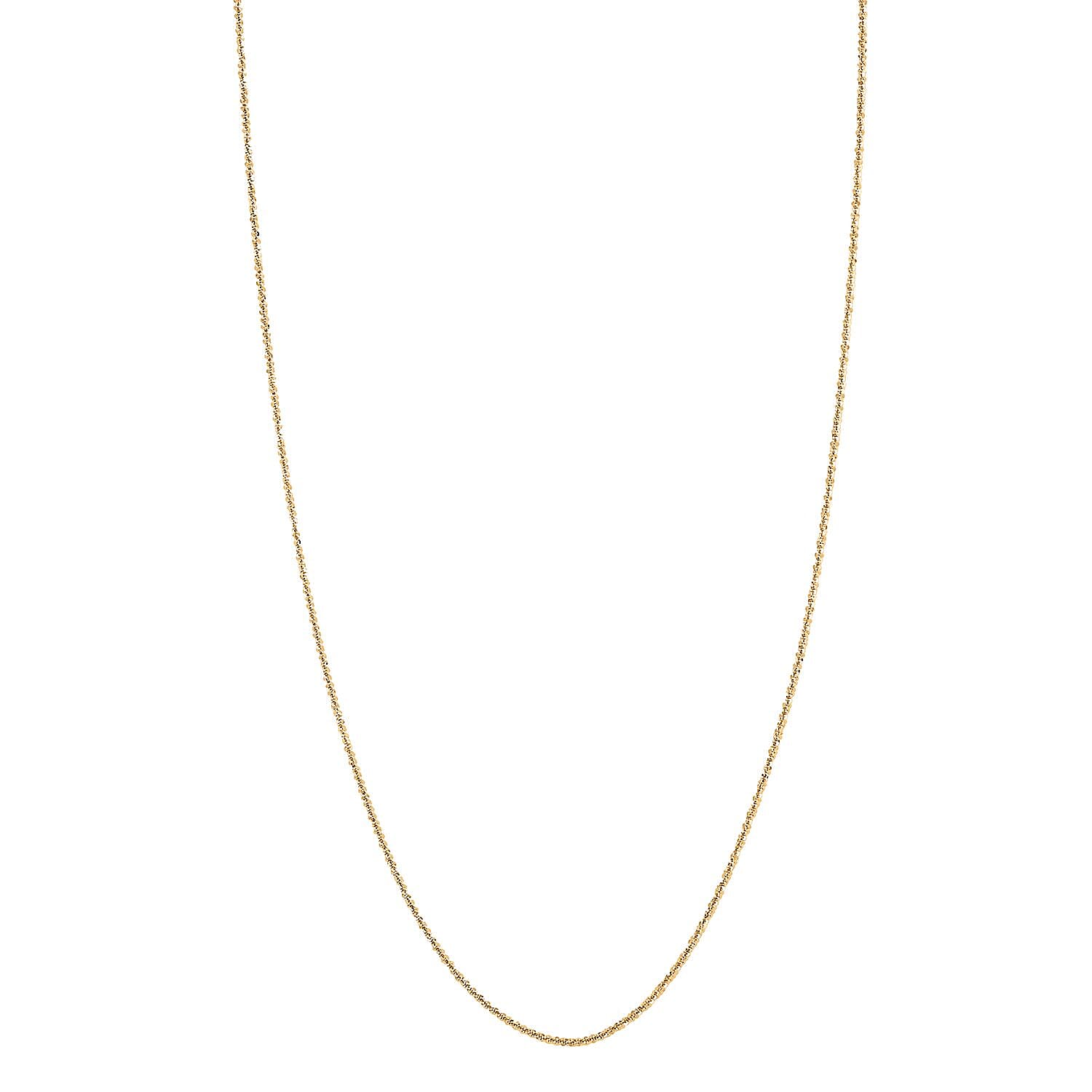 Ankur Treasure Chest Italian 14K Yellow Gold Over Sterling Silver Diamond-cut Rock Chain Necklace 20 Inches 2.50 Grams