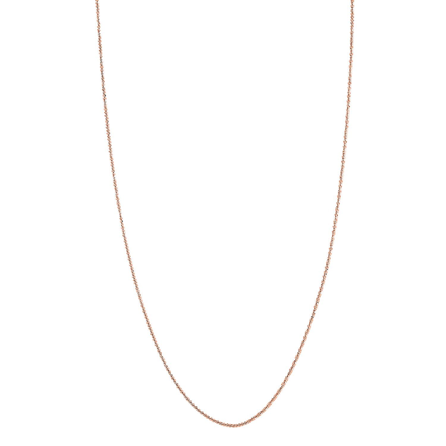 Ankur Treasure Chest Italian 14K Rose Gold Over Sterling Silver Diamond-cut Rock Chain Necklace 20 Inches 2.50 Grams