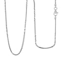 Italian Rhodium Over Sterling Silver Diamond-cut Rock Chain Necklace 20 Inches 3.10 Grams - Sticky add to cart bar