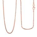Italian 14K Rose Gold Over Sterling Silver Diamond-cut Rock Chain Necklace 20 Inches 3.10 Grams - Sticky add to cart bar