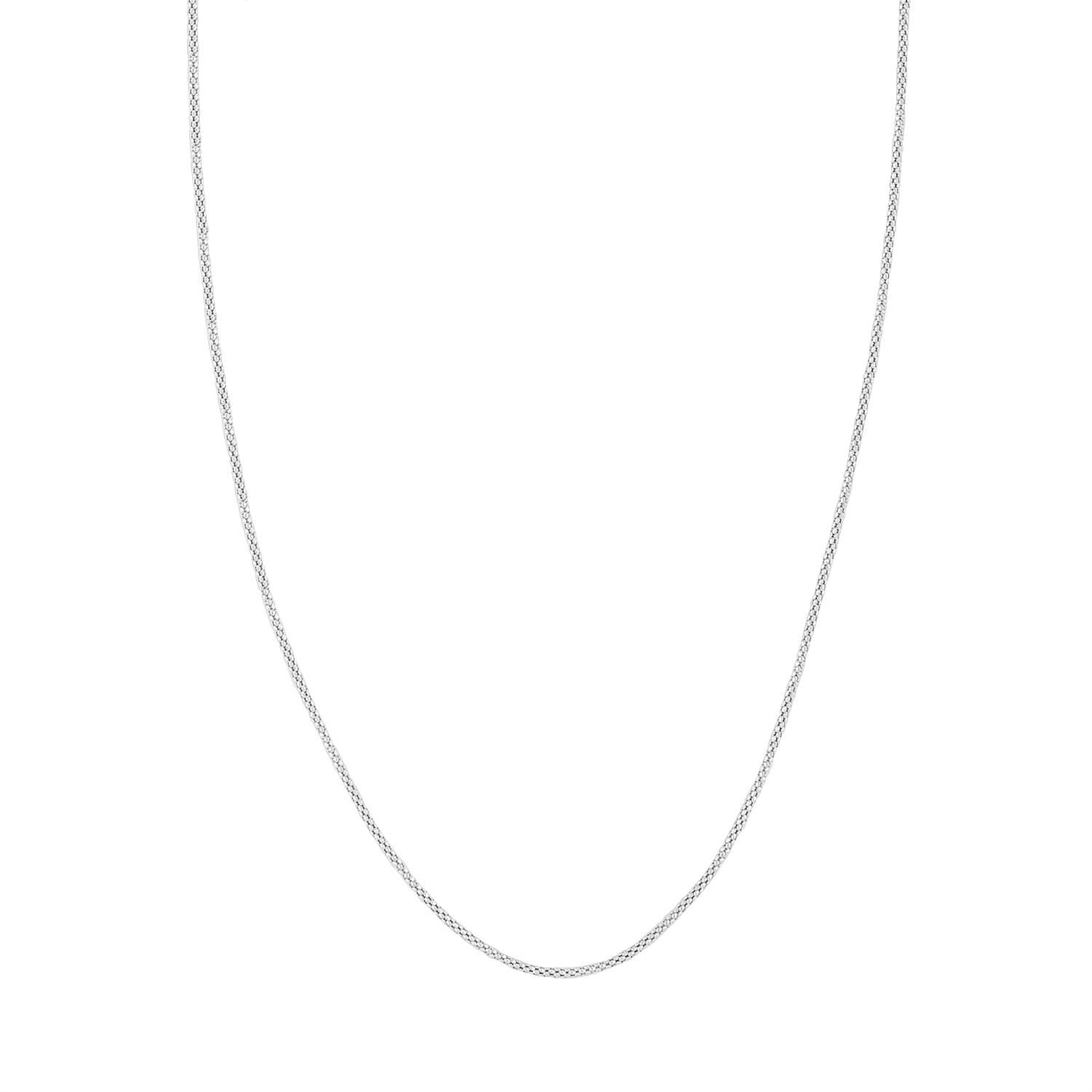Italian Sterling Silver Popcorn Bombata Chain Necklace 18 Inches 2.20 Grams