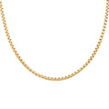 Italian 14K Yellow Gold Over Sterling Silver Round Box Lucida Chain Necklace 18 Inches 18.60 Grams - Sticky add to cart bar