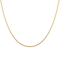 Italian 14K Yellow Gold Over Sterling Silver Brillantina Chain Necklace 18 Inches 2 Grams