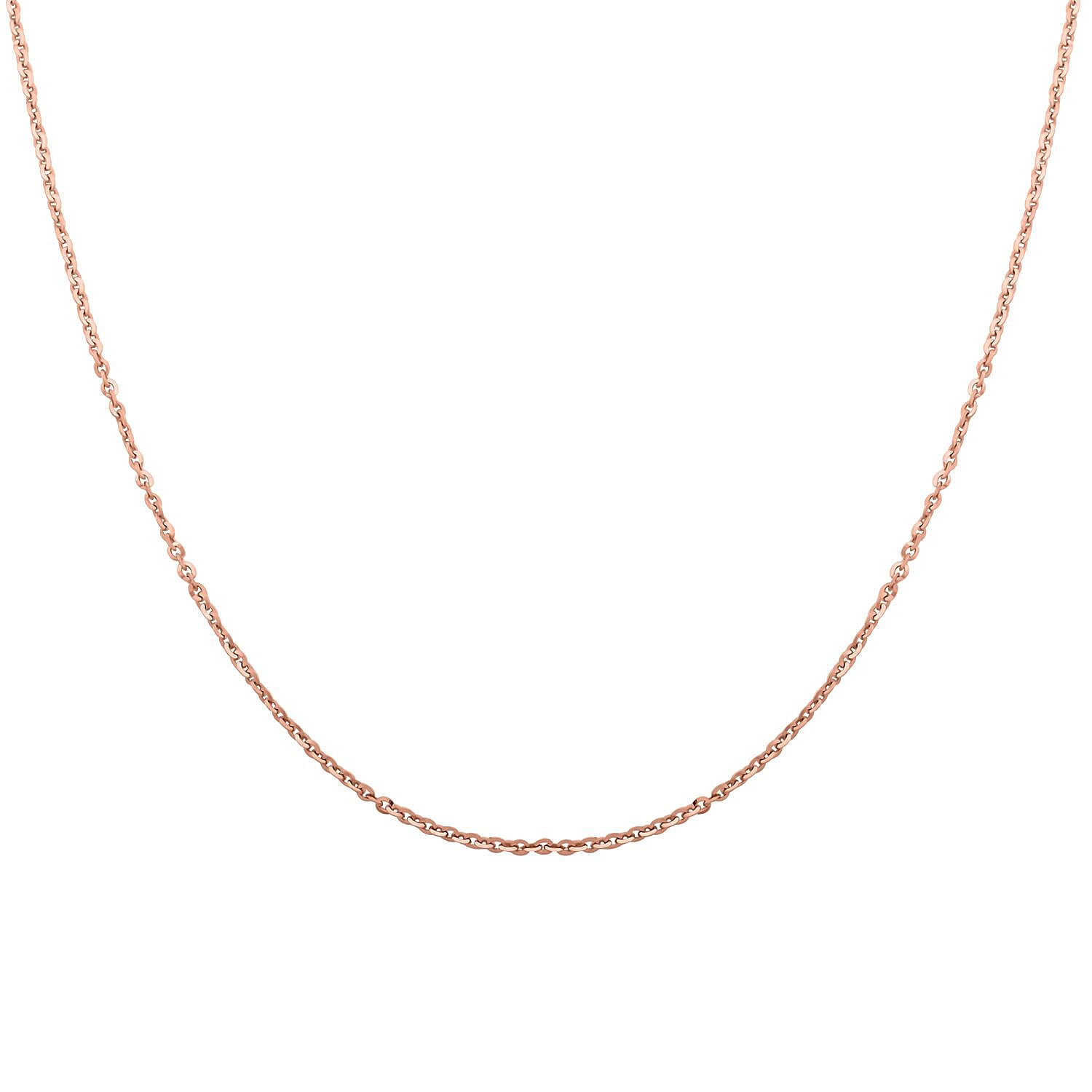 Italian 14K Rose Gold Over Sterling Silver Brillantina Chain Necklace 18 Inches 2 Grams
