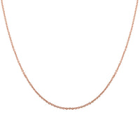 Italian 14K Rose Gold Over Sterling Silver Brillantina Chain Necklace 18 Inches 2 Grams