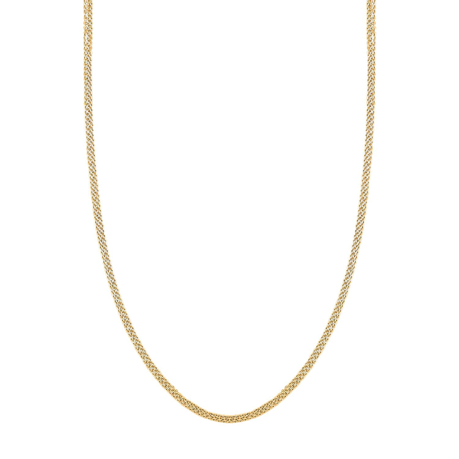 Italian 14K Yellow Gold Over Sterling Silver Brillantina 3 Layer Chain Necklace 18 Inches 6 Grams