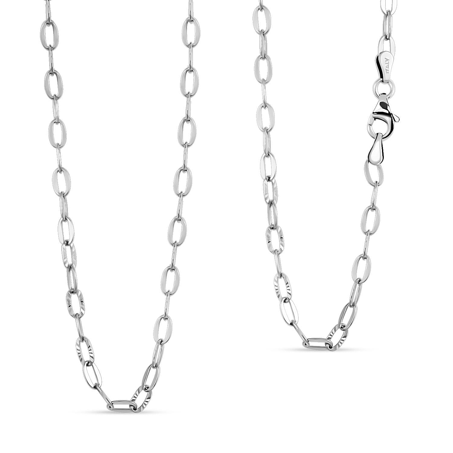 Italian Sterling Silver Drop Star Chain Necklace 18 Inches 4.34 Grams