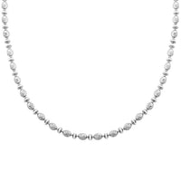 Italian Rhodium Over Sterling Silver Diamond-cut Saturno Chain Necklace 18 Inches 12.1 Grams