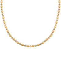Italian 14K YG Over and Sterling Silver Saturno Diamond-cut Typhoon Chain Necklace 18 Inches 12.10 Grams