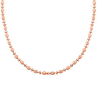 Italian 14K RG Over and Sterling Silver Saturno Diamond-cut Typhoon Chain Necklace 18 Inches 12.1 Grams