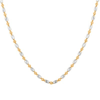 Italian 14K YG Over and Sterling Silver Typhoon Chain Necklace 18 Inches 4.80 Grams