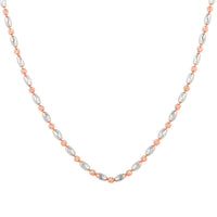 Italian 14K RG Over and Sterling Silver Typhoon Chain Necklace 18 Inches 4.80 Grams