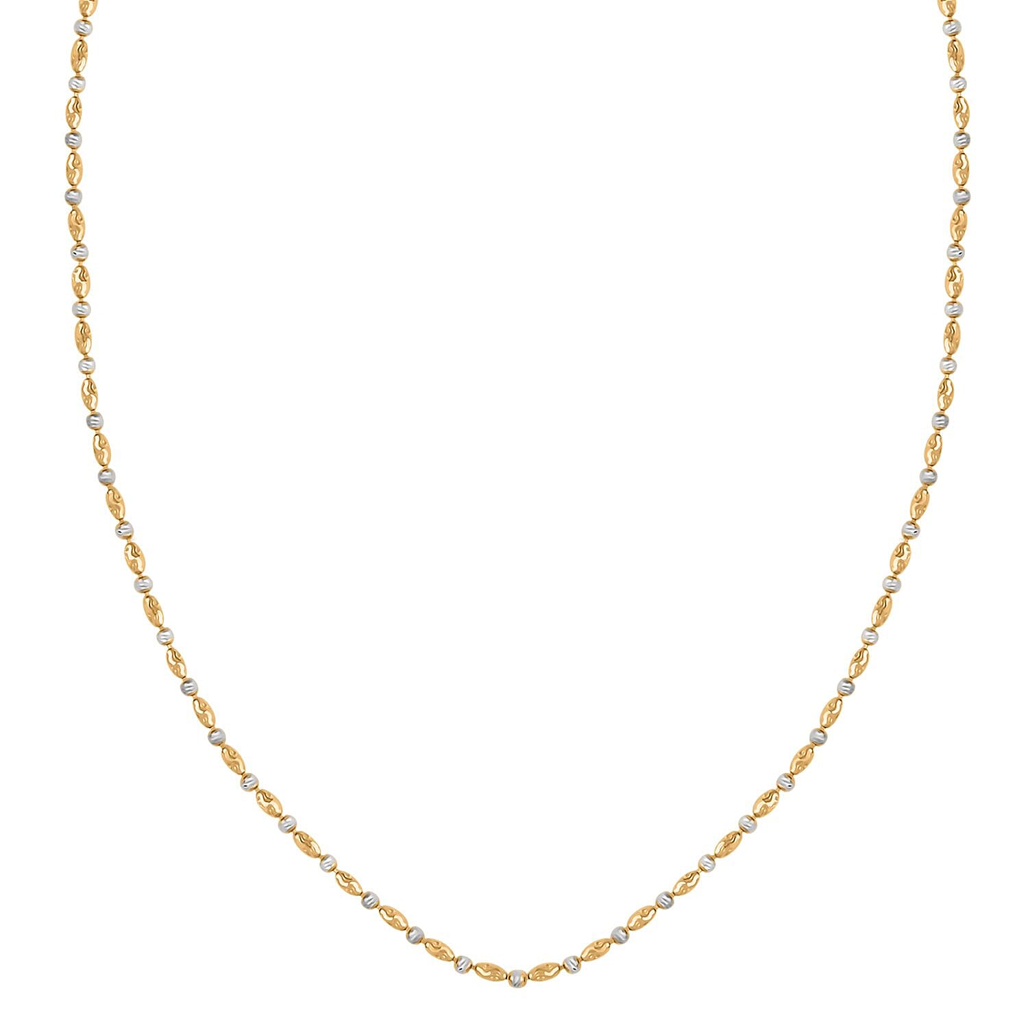 Italian 14K YG Over and Sterling Silver Typhoon Chain Necklace (18 Inches) (4.80 g)