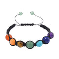 Multi Gemstone 41.00 ctw Beaded Seven Chakra Bracelet in Cotton Cord (Adjustable) - Sticky add to cart bar