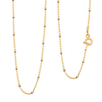 Italian 14K YG Over and Sterling Silver Diamond-cut Flat Cube Chain Necklace (18 Inches) (1.70 g)