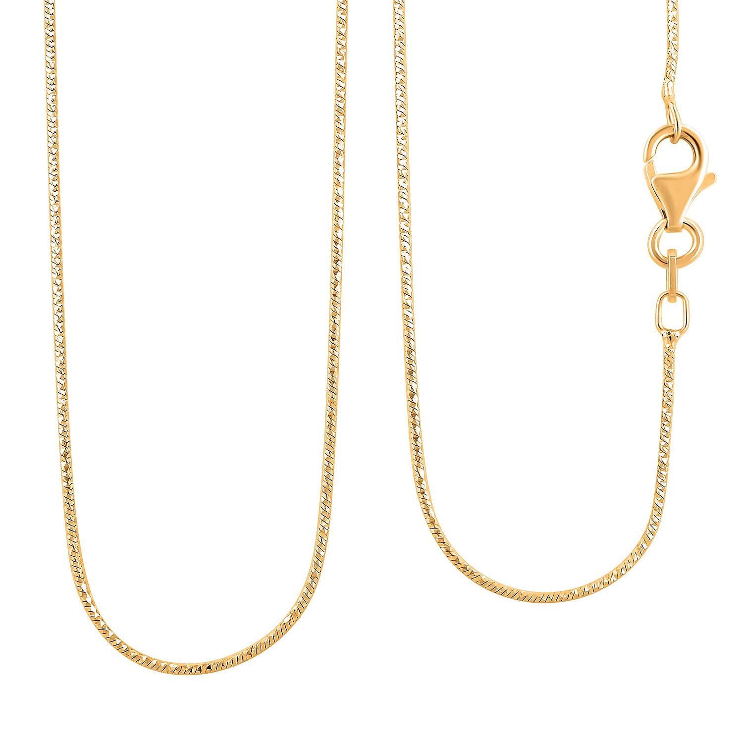 Italian 14K Yellow Gold Over Sterling Silver Round Snake Chain Necklace 18 Inches 2.40 Grams