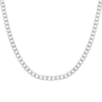 Italian Sterling Silver Super Flat Curb Chain Necklace 22 Inches 19.5 Grams