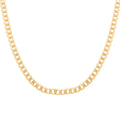 Italian 14K Yellow Gold Over Sterling Silver Super Flat Curb Chain Necklace 22 Inches 19.5 Grams - Sticky add to cart bar