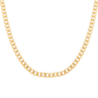 Italian 14K Yellow Gold Over Sterling Silver Super Flat Curb Chain Necklace 22 Inches 19.5 Grams