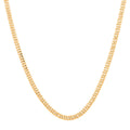 Italian 14K Yellow Gold Over Sterling Silver Double Curb Link Pave Chain Necklace 20 Inches 19.8 Grams - Sticky add to cart bar