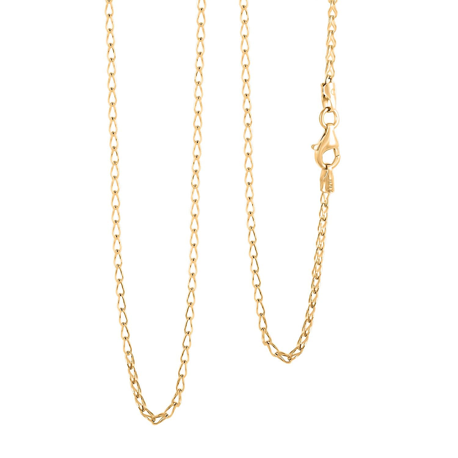 Italian Clip Chain Necklace in 14K Yellow Gold Over Sterling Silver 3.06 Grams 20 Inches