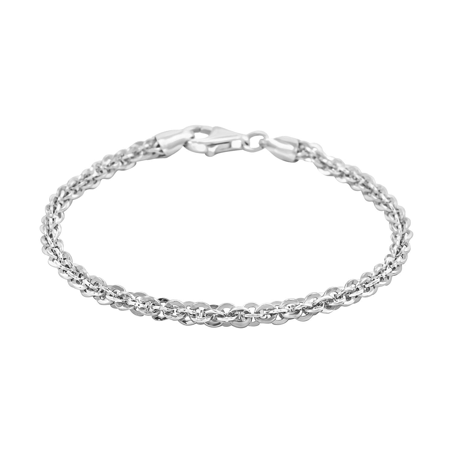 Italian Sterling Silver Vortex Chain Bracelet (7.50 In) 7.11 Grams