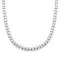 Italian Rhodium Over Sterling Silver Round Ice Chain Necklace 18 Inches 31.23 Grams - Sticky add to cart bar