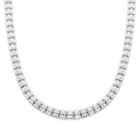 Italian Rhodium Over Sterling Silver Round Ice Chain Necklace 18 Inches 31.23 Grams