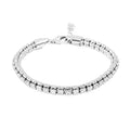 Italian Rhodium Over Sterling Silver Round Ice Chain Bracelet (7.25 In) 12.46 Grams - Sticky add to cart bar