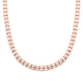 Italian 14K RG Over and Sterling Silver Round Ice Chain Necklace 18 Inches 30.4 Grams - Sticky add to cart bar