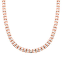 Italian 14K RG Over and Sterling Silver Round Ice Chain Necklace 18 Inches 30.4 Grams