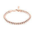 Italian 14K RG Over and Sterling Silver Round Ice Chain Bracelet (7.25 In) 12.20 Grams - Sticky add to cart bar