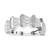 Moissanite Ring in Rhodium Over Sterling Silver (Size 10.0) 1.70 ctw