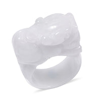 Natural Jade Carved Pixiu Band Ring (Size 10.0) 75.00 ctw