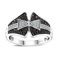 GP Black Diamond (IR), Diamond Ring in Rhodium Over Sterling Silver (Size 5.0) 0.55 ctw