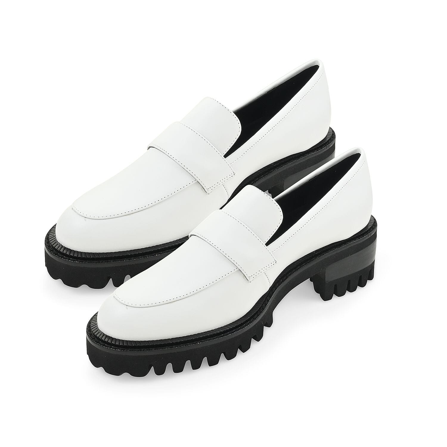Aerosoles Loafer in White Genuine Leather 10