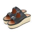 Aerosoles Black Buckled Flatform Slide Sandal 8.50 - Sticky add to cart bar