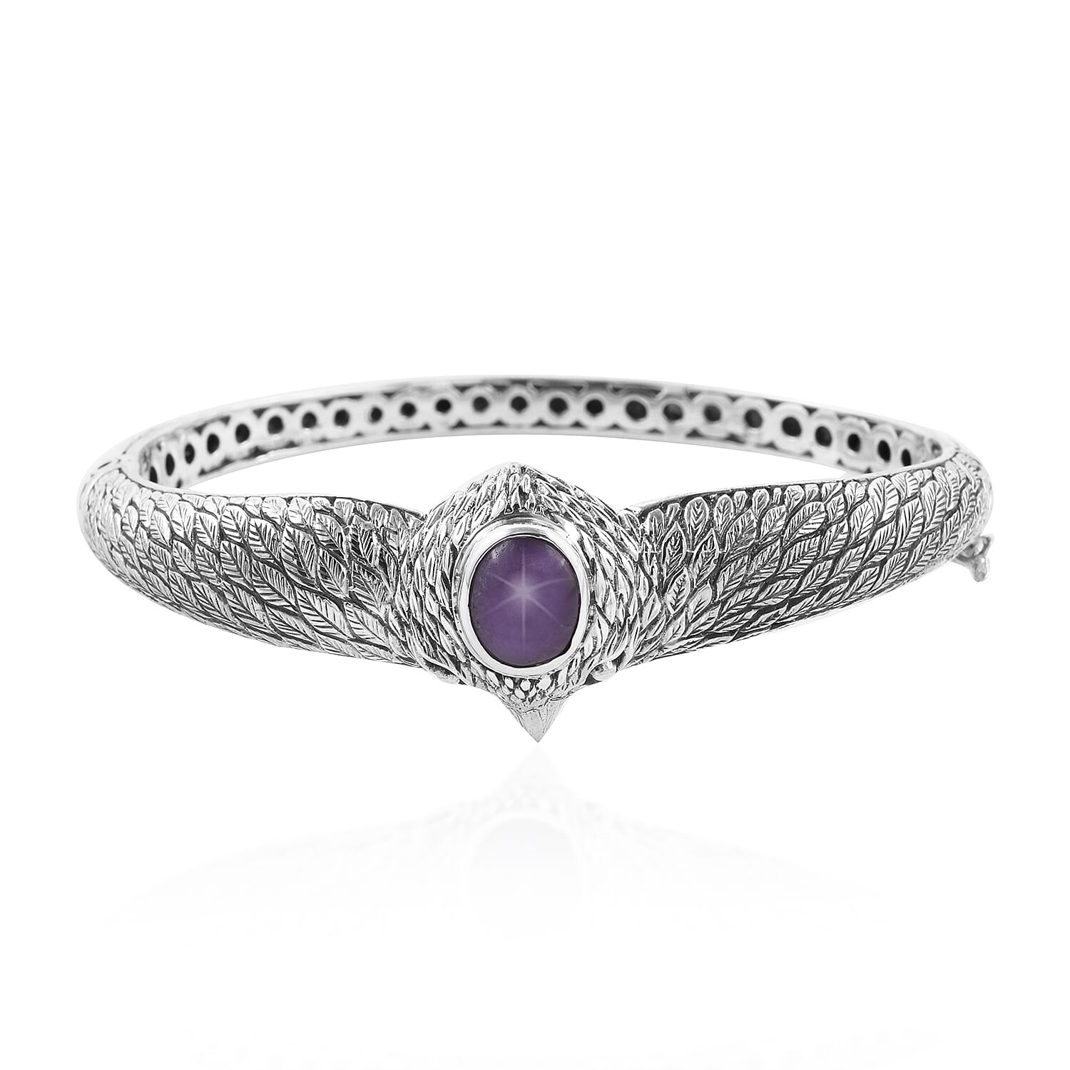 Star Ruby  Bracelet (Size - 7)  Sterling Silver 5.00 ctw ,  Silver Wt. 7 g