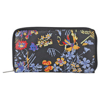 "UNION CODE -RFID Protected 100% Genuine Leather Women's Wallet THEME: Flower print  SIZE: 7.5(L)x4.5(W)x0.5(H) inches COLOR: Black "