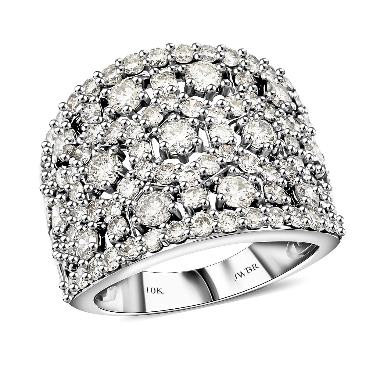 10K White Gold Diamond Ring 6.40 Grams 3.05 ctw