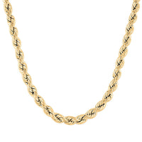 10K Yellow Gold 5mm Diamond-cut Rope Chain Necklace 28 Inches 10.50 Grams