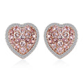 D'Joy Premium Blush Tourmaline and White Zircon 2.80 ctw Heart Earrings in 18K Vermeil Rose Gold Over Sterling Silver - Sticky add to cart bar
