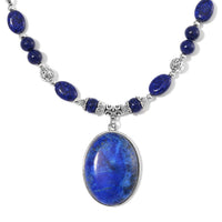 Lapis Lazuli 300.00 ctw Beaded Necklace in Silverstone 20 Inches