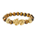 Feng Shui Black Obsidian Carved Beaded Bracelet in Goldtone 6.50 Inches 138.00 ctw - Sticky add to cart bar