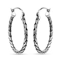 Sterling Silver Tulang Naga Hoop Earrings 6.46 Grams - Sticky add to cart bar