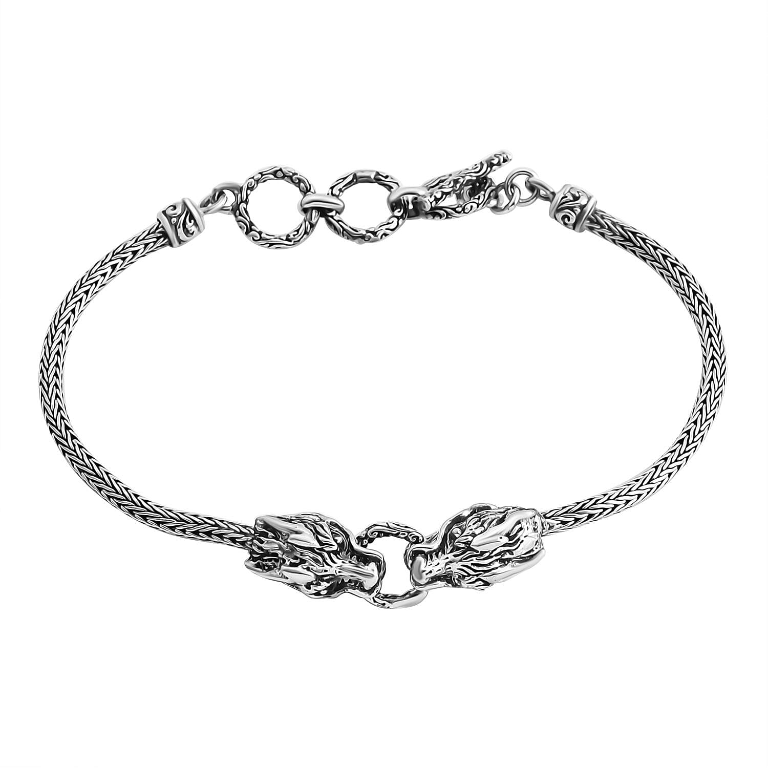 Bali Legacy Tulang Naga Dragon Bracelet in Sterling Silver 12.88 Grams (6.50-8.0In)