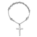 Cross Charm Bracelet in Stainless Steel (7.50 In) - Sticky add to cart bar
