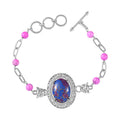 Karis Purple Turquoise Paper Clip Bracelet in Platinum Bond (6.50-800In) 23.10 ctw - Sticky add to cart bar