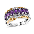 Karis African Amethyst and White Zircon 1.60 ctw Ring in 18K YG Plated and Platinum Bond (Size 10.0) - Sticky add to cart bar
