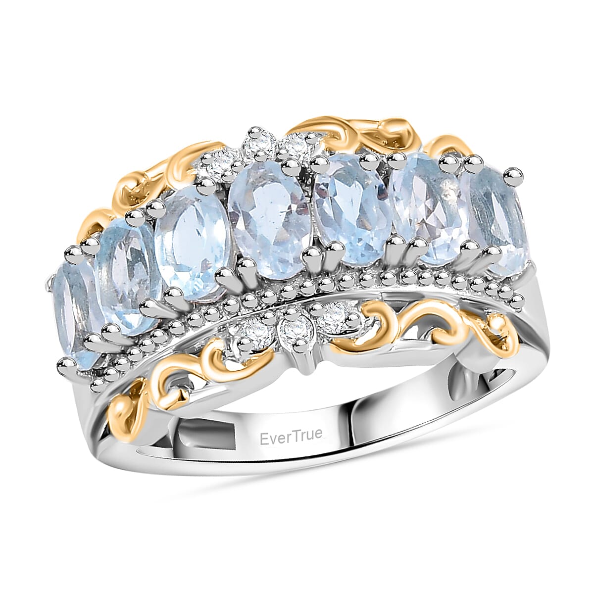 Karis African Amethyst and White Zircon 1.60 ctw Ring in 18K YG Plated and Platinum Bond (Size 10.0)